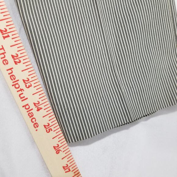 Norma Kamali Pants 8 Black Straw Stripe Crop Ankle Flat Front - Picture 9 of 12